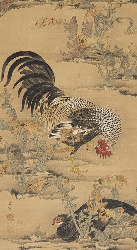 伊藤若冲最初期の作品《蕪に双鶏図》を初公開。福田美術館で