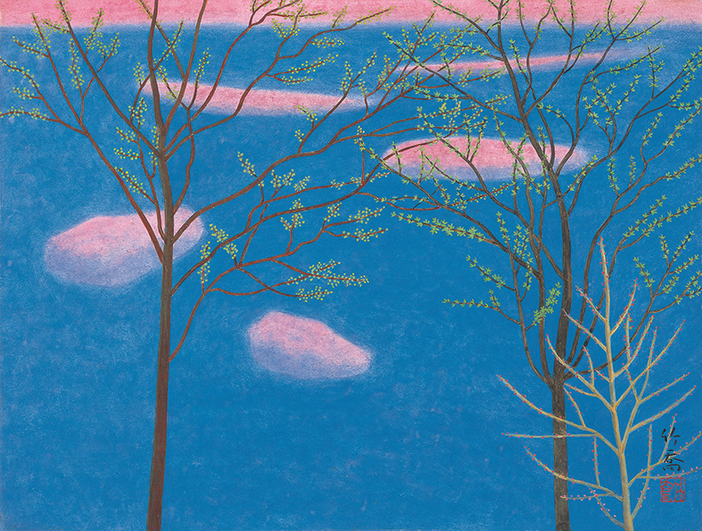 大特価 小野竹喬・春男-父と息子の切ない物語」展覧会特製ようかん”朝空 絵画