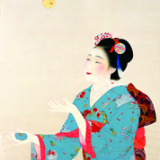 「絵になる姿―装い上手な少女・婦人・舞妓たち―」作品紹介②木村斯光《お手玉》